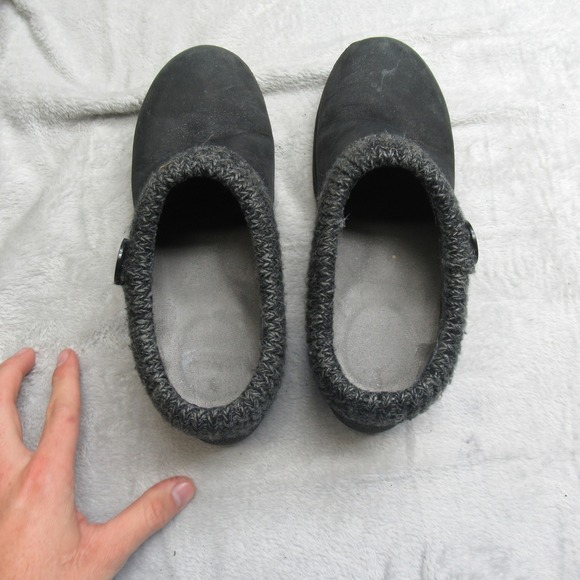 Dansko Womens Clogs 47EU 7US Black Leather Kenzie Slip on Knit Lofaers Shoes - Picture 10 of 14